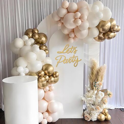 Let's Party Sign for Backdrop - 'Let's Party' Sign Decal for Balloon Arch Birthday Graduation Wedding Bachelorette Christmas Celebrate Decorations (Gold) in Kuwait