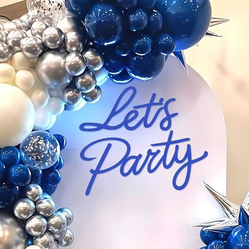Let's Party Sign for Backdrop - 'Let's Party' Sign Decal for Balloon Arch Birthday Graduation Wedding Bachelorette Christmas Celebrate Decorations (Gold) in Kuwait