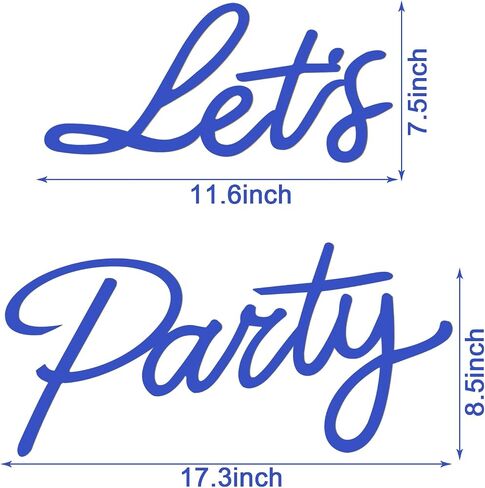 Let's Party Sign for Backdrop - 'Let's Party' Sign Decal for Balloon Arch Birthday Graduation Wedding Bachelorette Christmas Celebrate Decorations (Gold) in Kuwait