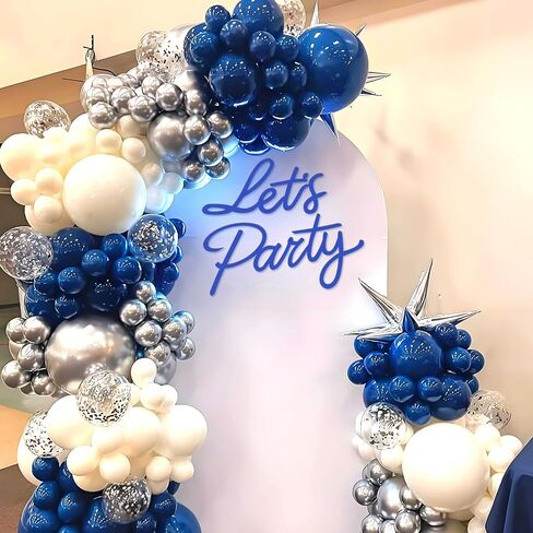 Let's Party Sign for Backdrop - 'Let's Party' Sign Decal for Balloon Arch Birthday Graduation Wedding Bachelorette Christmas Celebrate Decorations (Gold) in Kuwait