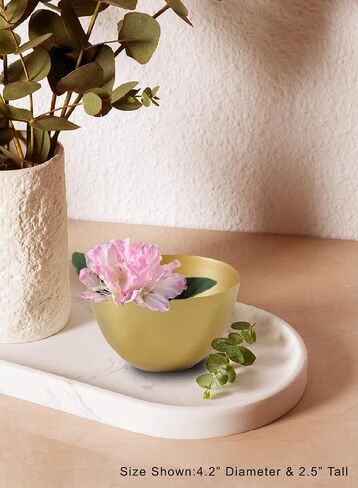 Serene Spaces Living Gold Colored Metal Bowl Ideal for Weddings, Parties, Events, Restaurants, Home Decor, Measures 3.5 inches Tall and 5.25 inches Dia in Saudi Arabia