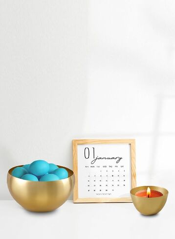 Serene Spaces Living Gold Colored Metal Bowl Ideal for Weddings, Parties, Events, Restaurants, Home Decor, Measures 3.5 inches Tall and 5.25 inches Dia in Saudi Arabia