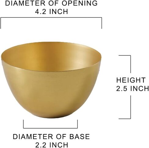 Serene Spaces Living Gold Colored Metal Bowl Ideal for Weddings, Parties, Events, Restaurants, Home Decor, Measures 3.5 inches Tall and 5.25 inches Dia in Saudi Arabia