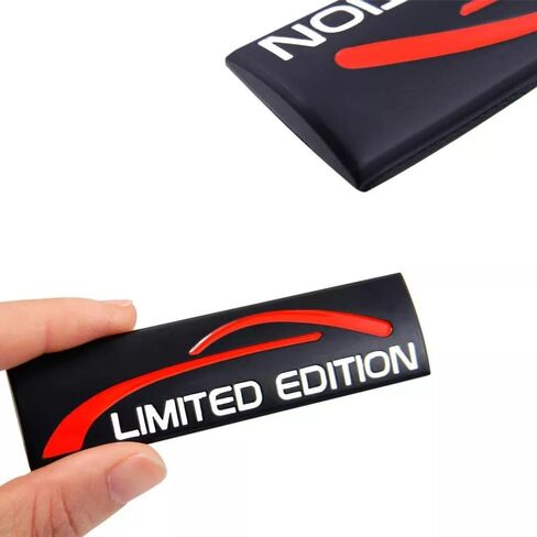 زوج محدود الإصدار Edition Emblem Premium 3D Sport Turbo Badge Auto الخلفي الجذع ملصق شارات الجانب (الأسود الأحمر) in Kuwait