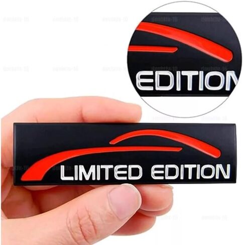 زوج محدود الإصدار Edition Emblem Premium 3D Sport Turbo Badge Auto الخلفي الجذع ملصق شارات الجانب (الأسود الأحمر) in Kuwait