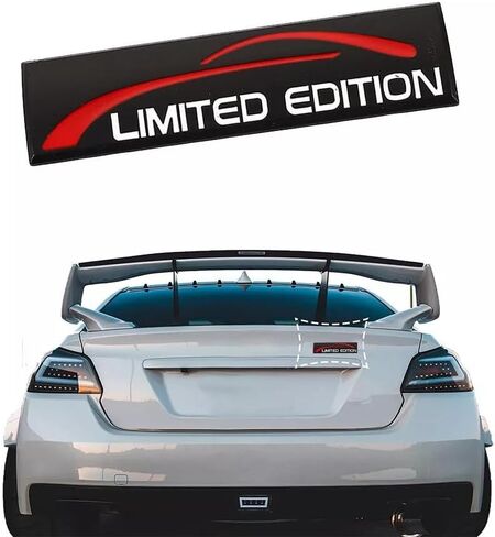 زوج محدود الإصدار Edition Emblem Premium 3D Sport Turbo Badge Auto الخلفي الجذع ملصق شارات الجانب (الأسود الأحمر) in Kuwait