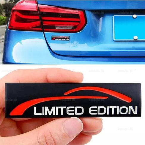 زوج محدود الإصدار Edition Emblem Premium 3D Sport Turbo Badge Auto الخلفي الجذع ملصق شارات الجانب (الأسود الأحمر) in Kuwait