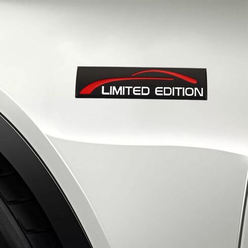 زوج محدود الإصدار Edition Emblem Premium 3D Sport Turbo Badge Auto الخلفي الجذع ملصق شارات الجانب (الأسود الأحمر) in Kuwait