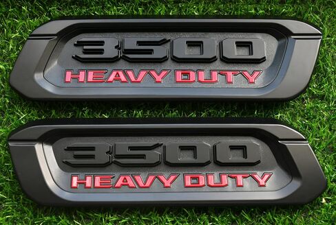 2pack New 3500 Heavy Duty Emblems Left Right Side 3D Badges Black Hood Replacement for 3500 (Chrome) in Saudi Arabia