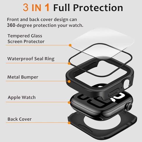 Amizee Matal Case متوافق مع Apple Watch Ultra 2/Ultra مع واقي شاشة مدمج ، Treat Edge Ultra Thin مع غطاء واقعي للغطاء الخلفي لـ IWatch 49mm ، Titanium in Kuwait