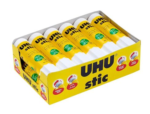 عصا الغراء uhu ، وعصا غراء بيضاء 0.74 أوقية ، على الفور ، مثالية للمدرسة ، المسمار على الغطاء ، حزمة 12 ، 9U 99649 in Kuwait