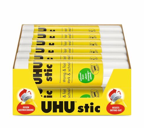 عصا الغراء uhu ، وعصا غراء بيضاء 0.74 أوقية ، على الفور ، مثالية للمدرسة ، المسمار على الغطاء ، حزمة 12 ، 9U 99649 in Kuwait