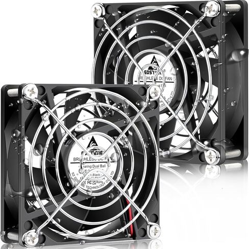 GDSTIME 60mm 24V DC Waterproof IP67 Fan High Speed 60x25mm Dual Ball Bearing Small Brushless Cooling Case Fans 2 Pin for RV Refrigerator Solar Battery Box Server Ventilation, 2-Pack in Saudi Arabia