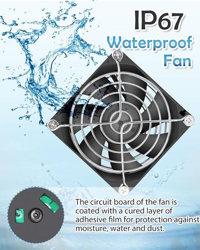 GDSTIME 60mm 24V DC Waterproof IP67 Fan High Speed 60x25mm Dual Ball Bearing Small Brushless Cooling Case Fans 2 Pin for RV Refrigerator Solar Battery Box Server Ventilation, 2-Pack in Saudi Arabia
