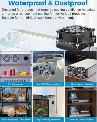 GDSTIME 60mm 24V DC Waterproof IP67 Fan High Speed 60x25mm Dual Ball Bearing Small Brushless Cooling Case Fans 2 Pin for RV Refrigerator Solar Battery Box Server Ventilation, 2-Pack in Saudi Arabia