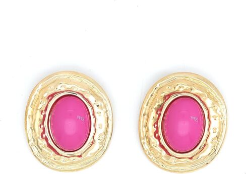 Chunky Gold Turquoise Statement Earrings for Women,Vintage Extra Big Oval Dangle Drop Earrings,Boho Exaggerated Western Jewelry Accessories in Saudi Arabia