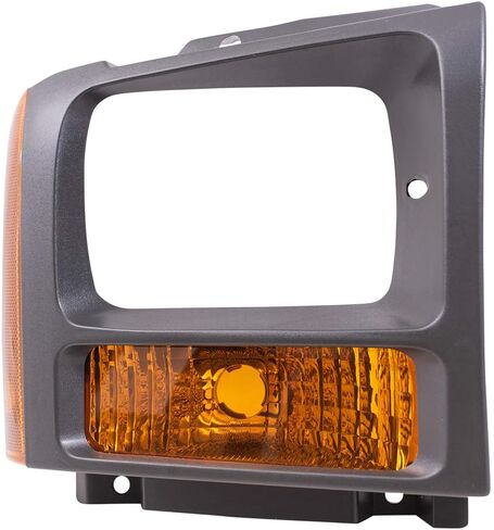 Brock Replacement Driver and Passenger Park Signal Front Marker Lights with Black Bezels Compatible with 2005-2007 F250 F350 F450 Super Duty Pickup Truck in Saudi Arabia