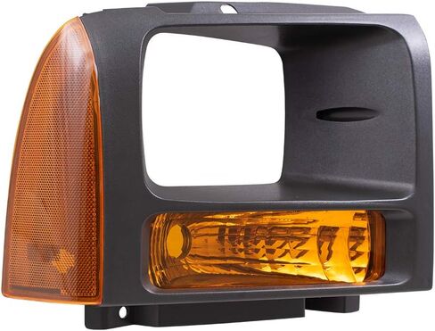 Brock Replacement Driver and Passenger Park Signal Front Marker Lights with Black Bezels Compatible with 2005-2007 F250 F350 F450 Super Duty Pickup Truck in Saudi Arabia