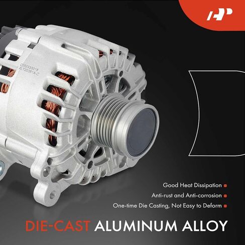 A-Premium Alternator Compatible with Volkswagen Jetta 2016 2017 2018, L4 1.4L, 1 Blade, 140Amp 12V Clockwise 6-Groove Clutch Pulley, Replace# 04C903023K, 04C903023M, TG14C071 in Saudi Arabia