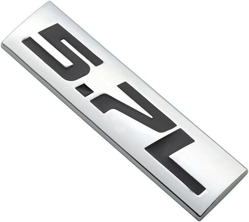 2pc 5.7L Emblem Badge Letter 3D Metal اللوحة المعدنية الملصق لجذع باب الغطاء (الفضة الأسود) in Saudi Arabia