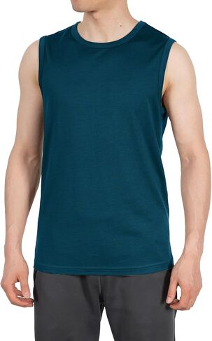 SHEEP RUN 100% Merino Wool Tank Top Men's Lightweight Wicking Breathable Workout Activewear Shirt in Saudi Arabia