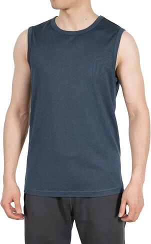 SHEEP RUN 100% Merino Wool Tank Top Men's Lightweight Wicking Breathable Workout Activewear Shirt in Saudi Arabia