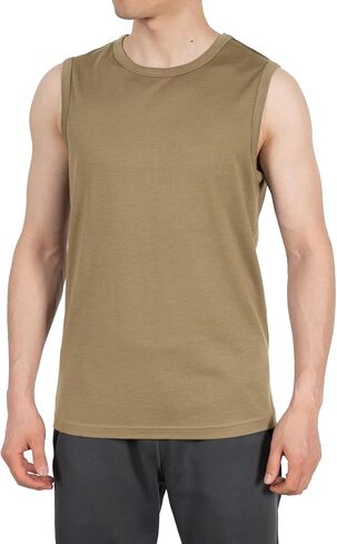 SHEEP RUN 100% Merino Wool Tank Top Men's Lightweight Wicking Breathable Workout Activewear Shirt in Saudi Arabia