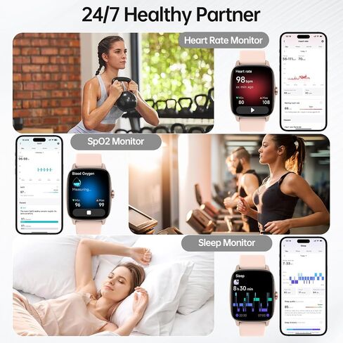 Smart Watch for Men Women with Bluetooth Call KLPink in Saudi Arabia