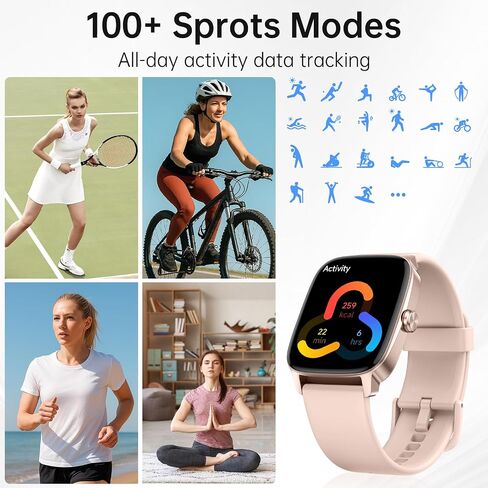 Smart Watch for Men Women with Bluetooth Call KLPink in Saudi Arabia