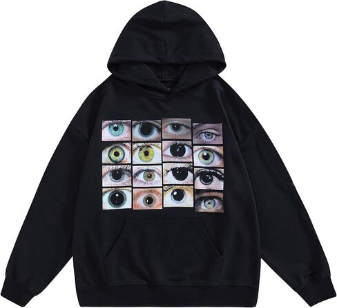 Men Streetwear Hoodie Sweatshirt Aesthetic Graphic Pullover Cotton Unisex in Kuwait