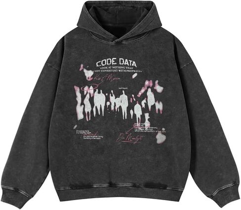 Men Streetwear Hoodie Sweatshirt Aesthetic Graphic Pullover Cotton Unisex in Kuwait