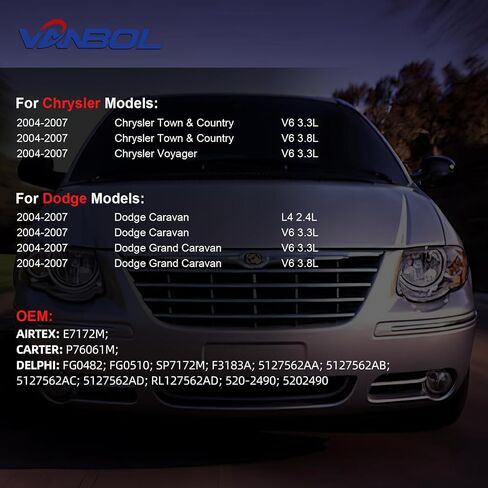 مجموعة مضخة الوقود الكهربائية متوافقة مع 2004-2007 Chrysler Town & Country Voyager Dodge Caravan Grand Caravan L4 V6 2.4L 3.3L 3.8L GAS استبدال E7172M VANBOL0139 مع وحدة إرسال O-RING in Saudi Arabia