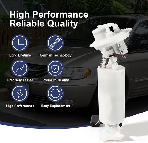 مجموعة مضخة الوقود الكهربائية متوافقة مع 2004-2007 Chrysler Town & Country Voyager Dodge Caravan Grand Caravan L4 V6 2.4L 3.3L 3.8L GAS استبدال E7172M VANBOL0139 مع وحدة إرسال O-RING in Saudi Arabia