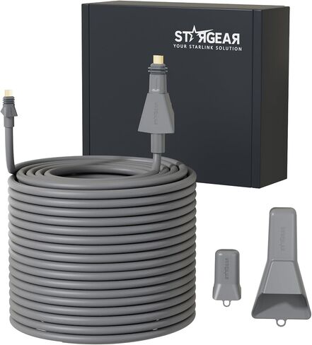 for Starlink Flat High Performance Cable 32.8FT, 22AWG Replacement Cord for Starlink FHP Waterproof with End Caps Grey 10M/32.8FT in Kuwait
