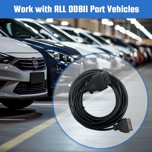 OBD2 Extension Cable 16.4FT Male to Female Diagnostic Extender Adapter Cable for OBD2 Scanner Diagnotic Scan Tool Compatible for All OBD2 Vehicles (Extension Cable 5M(16.4FT)) in Saudi Arabia