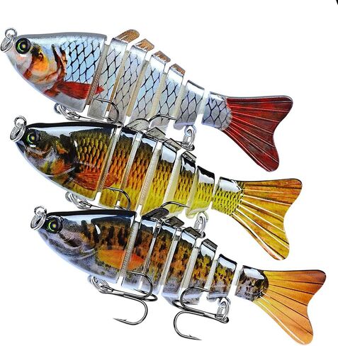 Fishing Lures Jointed Fish Set Realistic Lure Action Wobbler Bait Realistic Swimming Bait, Fishing Lures fo Bass Trout Crappie Walleye Pike Bluegill Salmon,Best Equipment for Outdoor. in Kuwait