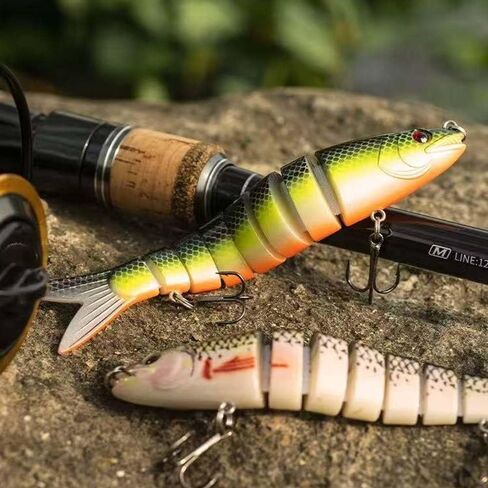 Fishing Lures Jointed Fish Set Realistic Lure Action Wobbler Bait Realistic Swimming Bait, Fishing Lures fo Bass Trout Crappie Walleye Pike Bluegill Salmon,Best Equipment for Outdoor. in Kuwait