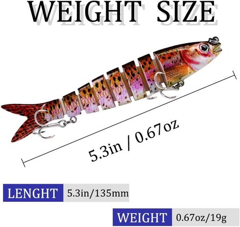 Fishing Lures Jointed Fish Set Realistic Lure Action Wobbler Bait Realistic Swimming Bait, Fishing Lures fo Bass Trout Crappie Walleye Pike Bluegill Salmon,Best Equipment for Outdoor. in Kuwait