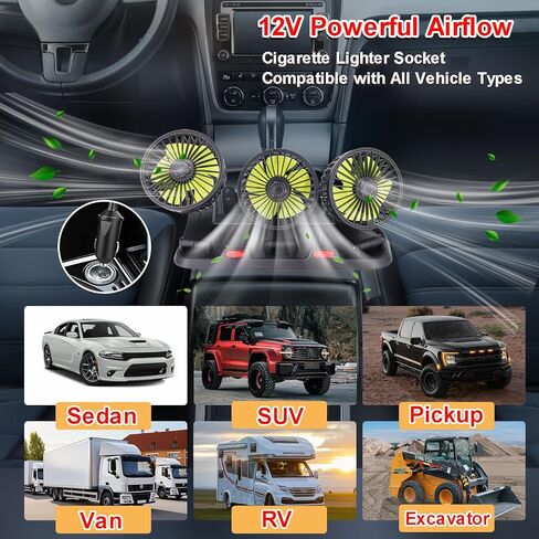 مراوح المقعد الخلفي ، مروحة مقعد للسيارة القابلة للتعديل للأطفال معجبين بالطاقة للسيارة بدون بطارية in Kuwait