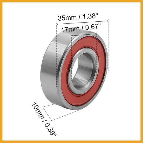 2pcs 6003rs أخدود عميق محمية محمية تحمل عالمي 35 × 17 × 10 مم استبدال النغمة الفضية الحمراء بديل مواد متينة in Saudi Arabia