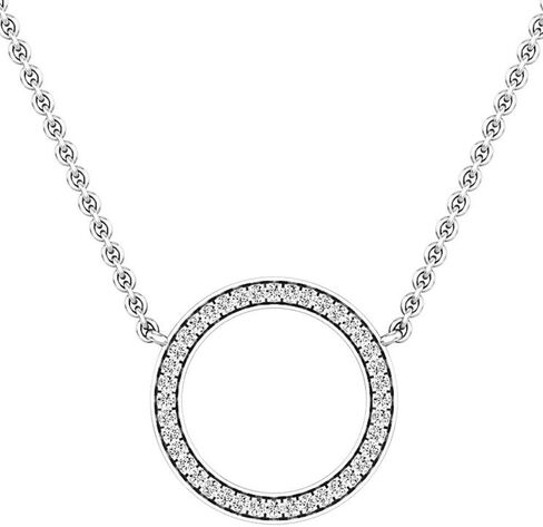 Dazzlingrock Collection 0.27 Cttw 14K Round Diamond Womens Circle Pendant (Silver Chain Included) 1/, Solid White Gold in Saudi Arabia
