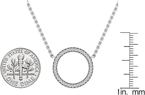 Dazzlingrock Collection 0.27 Cttw 14K Round Diamond Womens Circle Pendant (Silver Chain Included) 1/, Solid White Gold in Saudi Arabia