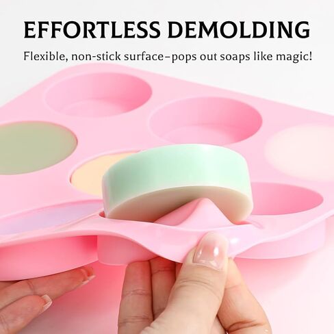 SJ Silicone Soap Molds, 12 Patterns Rectangle & Oval Silicone Molds for Soap Making 2Pcs in Kuwait