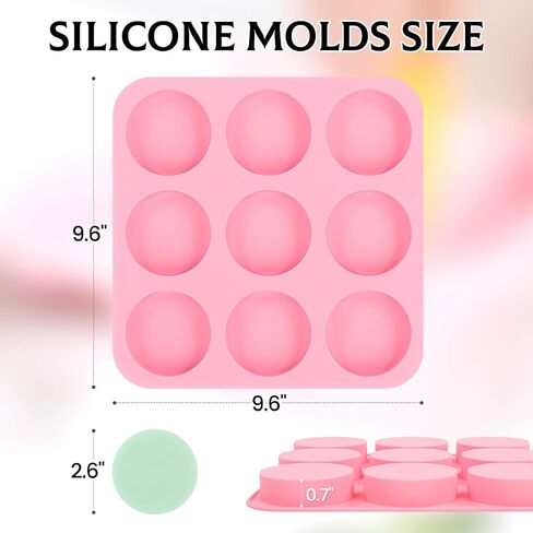 SJ Silicone Soap Molds, 12 Patterns Rectangle & Oval Silicone Molds for Soap Making 2Pcs in Kuwait