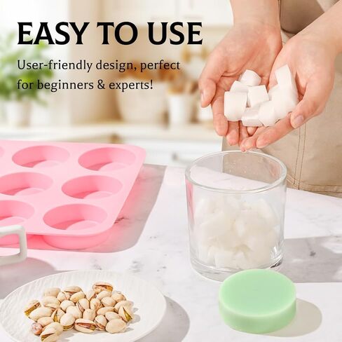 SJ Silicone Soap Molds, 12 Patterns Rectangle & Oval Silicone Molds for Soap Making 2Pcs in Kuwait