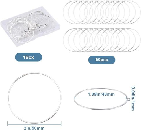 50pcs 50mm الدائرة الدائرة النتائج جولة الديكور الأطواق الدوائر النحاسية الذهبية رابط حلقات إطار الحافة المفتوحة لمجوهرات DIY صنع فني خلق هدية قرط قرط القلادة اللوازم السائبة in Saudi Arabia