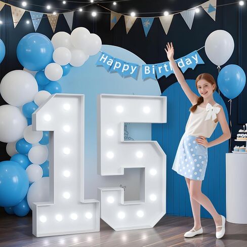 Sweet 16 Party Decorations, 4FT Marquee Numbers 16 for 16th Birthday Decorations for Girls Boys, Light Up Numbers for Sixteen Birthday Happy Anniversary Party Decor in Saudi Arabia