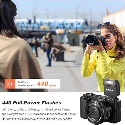 Godox iM22 Camera Flash Mini Flash with 470mAh Battery 440 Full-Power Flash 5 Levels for Sony zve10,zv1 etc, Canon, Nikon,Fuji, Olympus Cameras in Saudi Arabia