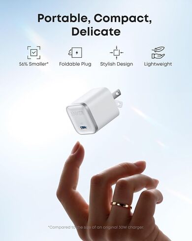 Anker iPhone Charger, 45W Type C Fast Charging, USB C Charger Block | Includes 6FT USB-C Cable and Foldable Plug, for iPhone 17/16 Series,MacBook, Pixel 9, iPad and More in Kuwait