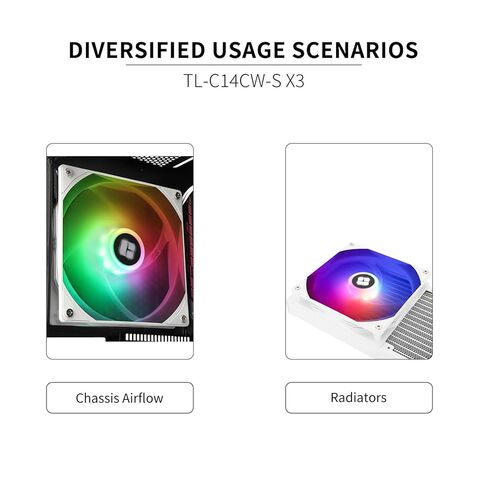 مروحة CPU TRAMALRight TL-C14CW-S X3 ، 40 ملم ARGB CASE ، 4PIN PWM SILP COMPUTED مروحة مع محمل S-FDB ، بما يصل إلى 1500 دورة في الدقيقة الكمبيوتر ، أبيض ، 3 عبوات in Saudi Arabia